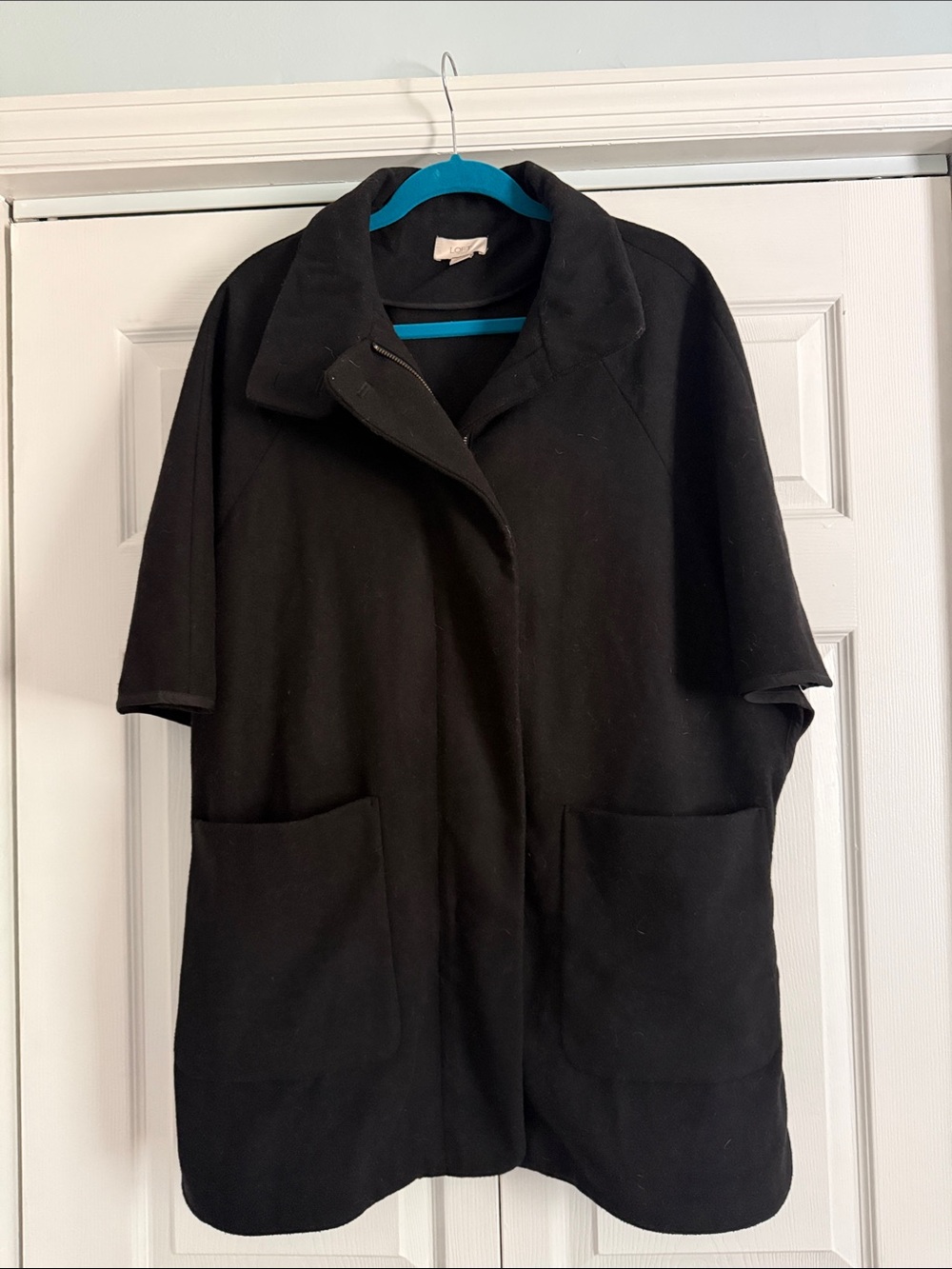 Loft Outlet Women's Black Short-Sleeve Coat Jacket size M/L